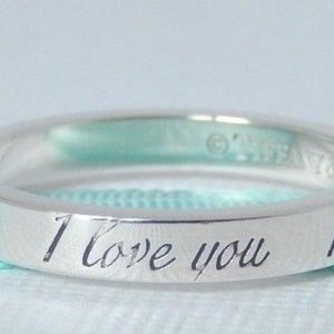 Authentic Tiffany's I Love You Silver Band